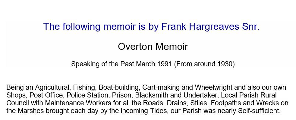 Overton Memoir